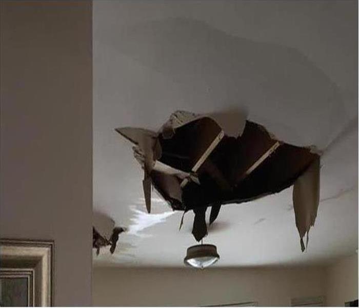 Ceiling Collapse From water Damage after storm