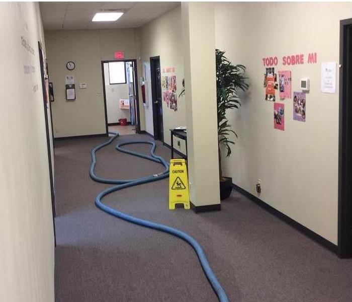 Water Damage in Hallway at a daycare